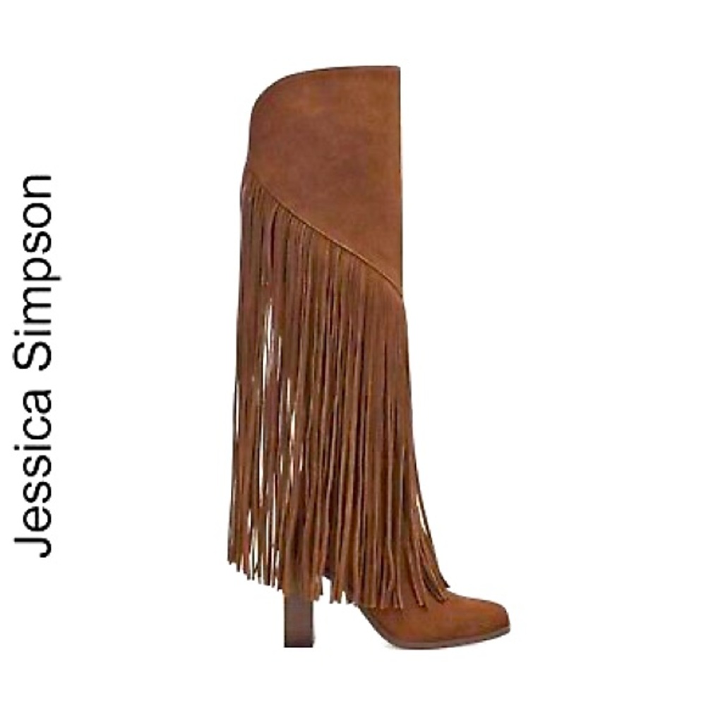 Fringe Suede Knee-High Boots